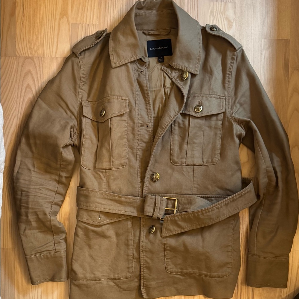Banana Republic Olive/Brown Jacket with Belt